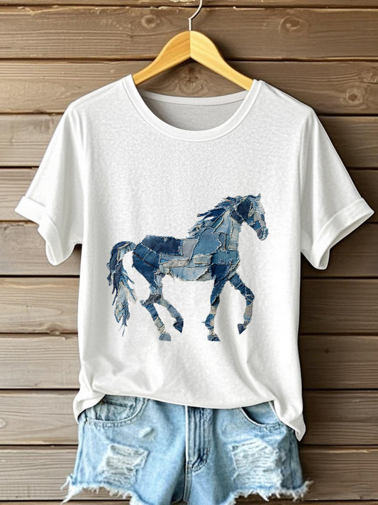 Women's Denim Horse T-shirt