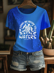 Women's He Leads Me Beside Still Waters Short-sleeved T-shirt