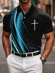 Men's Cross Faith Print Casual Top