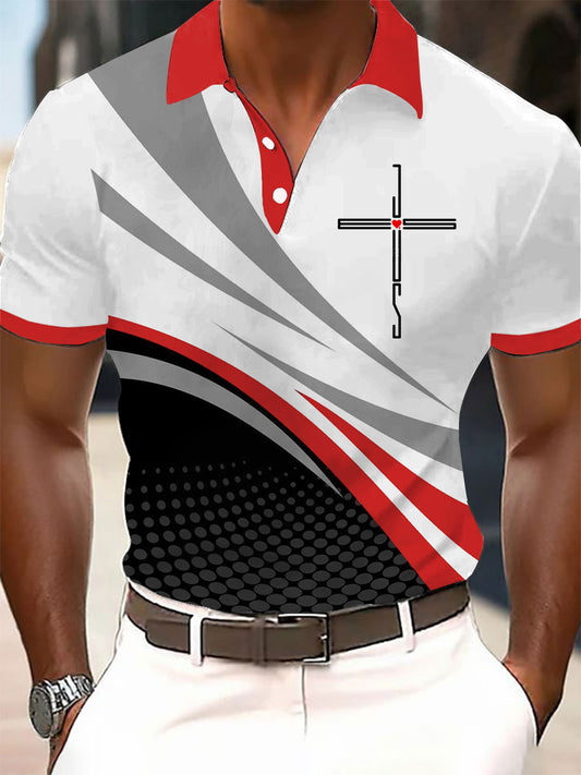 Men's Faith Cross Printed Casual Top