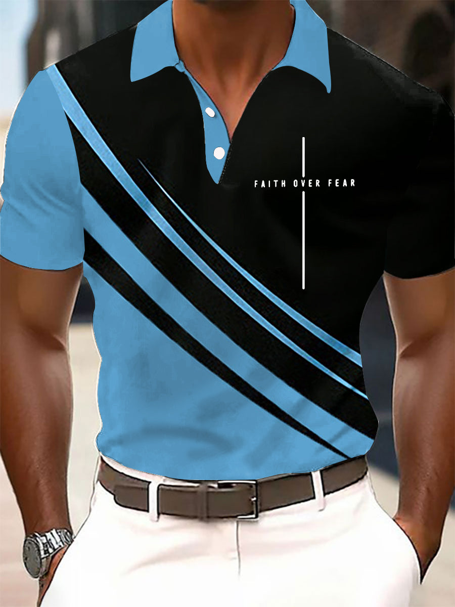 Men's Faith Over Fear Printed Casual Top