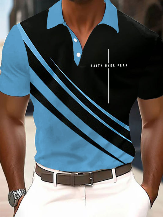 Men's Faith Over Fear Printed Casual Top