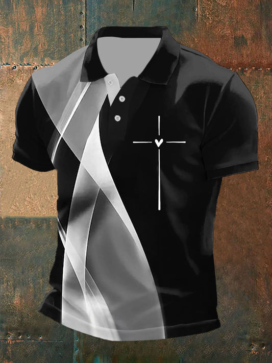 Men's Faith Cross Printed Casual T-shirt