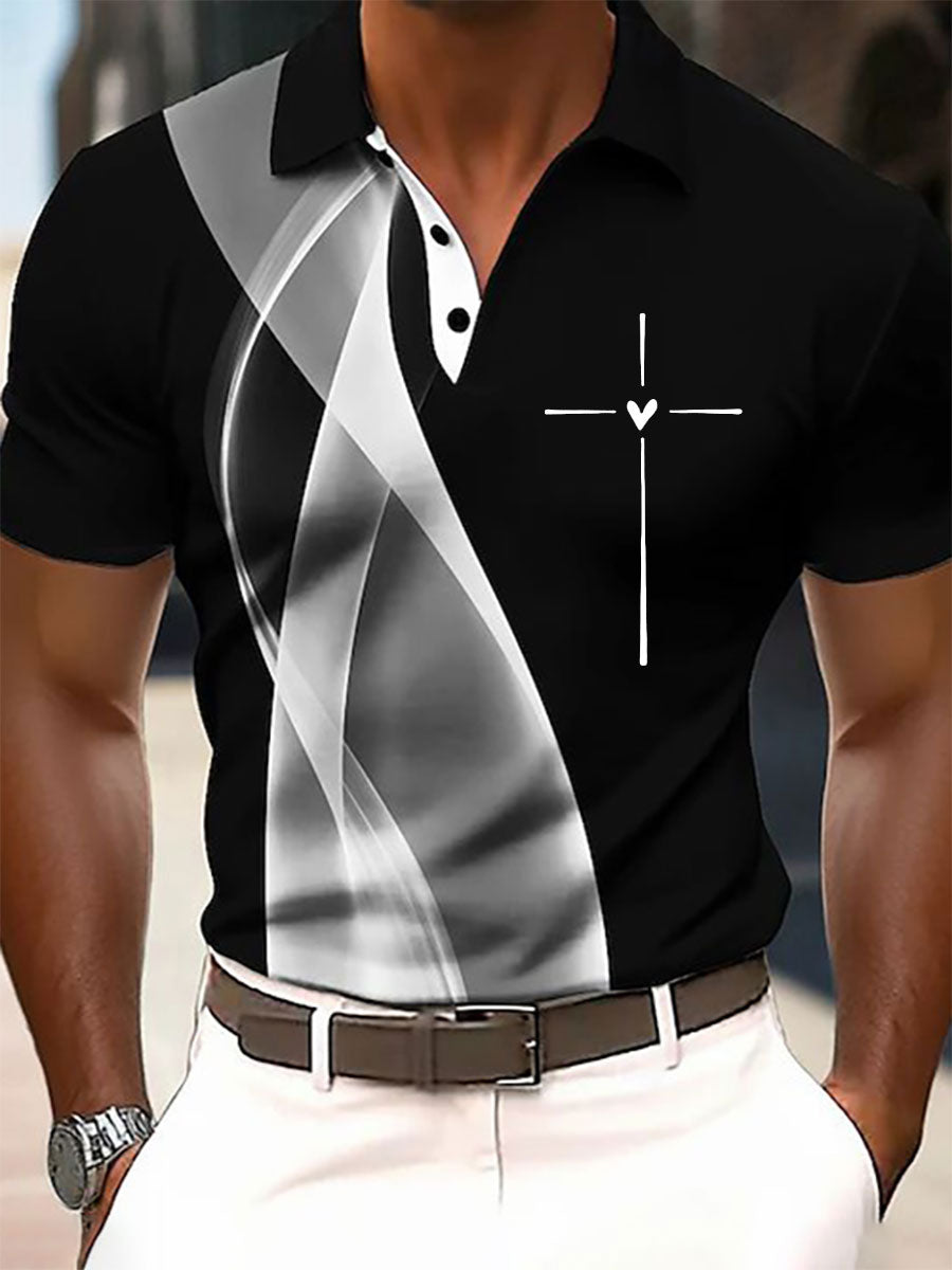 Men's Faith Cross Printed Casual T-shirt