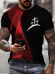 Men's Faith Cross Printed Casual T-shirt