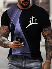 Men's Faith Cross Printed Casual T-shirt
