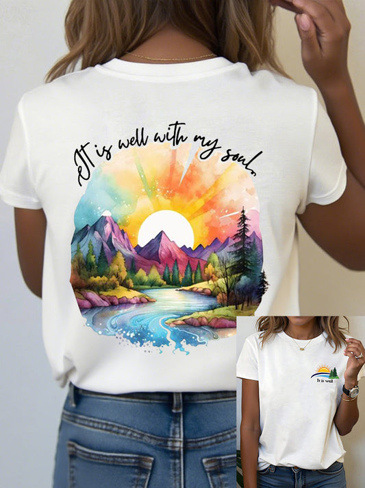 Women's It is Well With My Soul Print T-Shirt