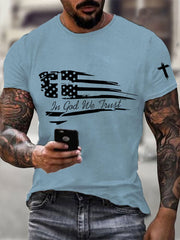 Men's In God We Trust Printed Casual T-Shirt