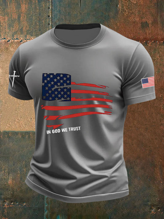 Men's In God We Trust Printed Casual T-Shirt
