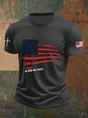 Men's In God We Trust Printed Casual T-Shirt