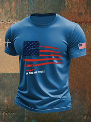 Men's In God We Trust Printed Casual T-Shirt