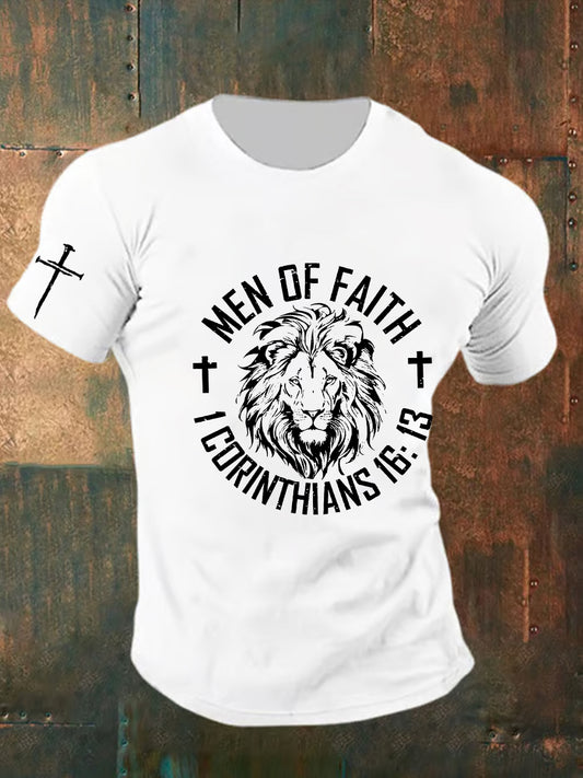 Man Faith Cross Man Of Faith Print Short Sleeve T-shirt