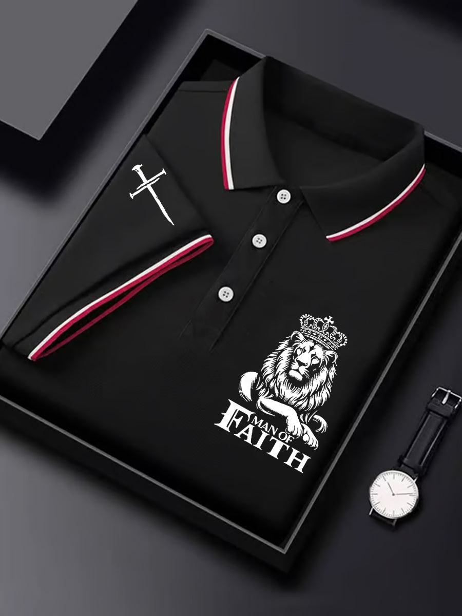 Man Faith Cross Man Of Faith Print Short Sleeve Top