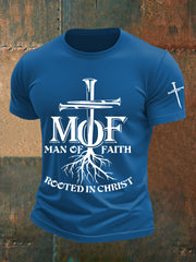 Man Faith Cross Man Of Faith Print Short Sleeve T-shirt