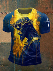 Men's Jesus Print Casual Tee