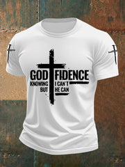 Men's God Fidence I Can't But I Know A Guy Casual Tee
