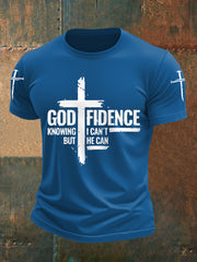 Men's God Fidence I Can't But I Know A Guy Casual Tee