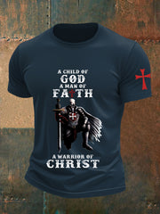 Men's Child of God a Man of Faith a Warrior of Christ Cotton Short SleeveT-shirt