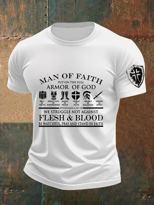 Men's Man of Faith Armor of God Cotton Short SleeveT-shirt