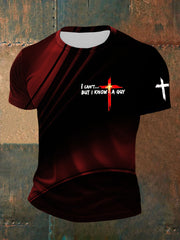 Men's I Can't But I Know A Guy Faith Cross Casual Short Sleeve T-shirt