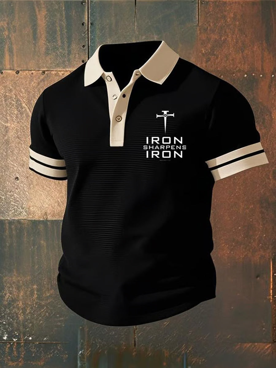 Men's Cross Faith Print Casual Waffle Top