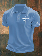 Men's Faith Cross Print Casual Top