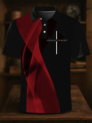 Men's Jesus Christ Printed Casual Button-Down Top