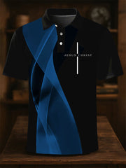 Men's Jesus Christ Printed Casual Button-Down Top