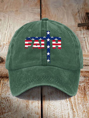 Faith Cross American Flag Print Unisex Hat