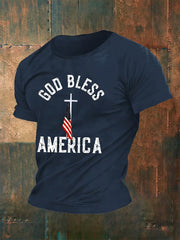 Men's God Bless America Print T-Shirt