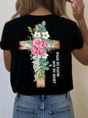 Women's Jesus is the Light Floral Christian T-Shirt
