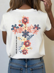 Women's Jesus is the Light Floral Christian T-Shirt