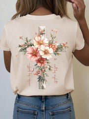 Women's Jesus is the Light Floral Christian T-Shirt