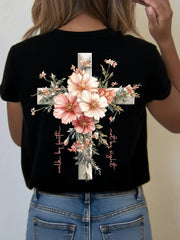 Women's Jesus is the Light Floral Christian T-Shirt
