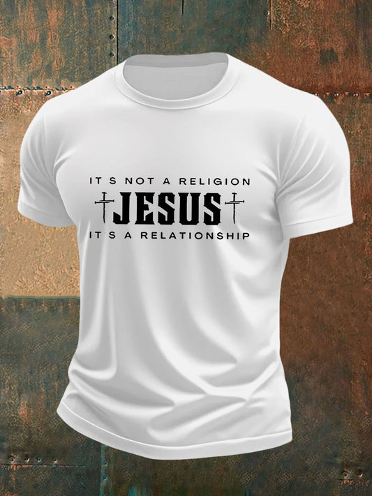 Men's Jesus It's No Religion It's A Relationship Short Sleeve T-shirt