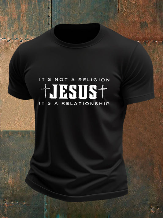 Men's Jesus It's No Religion It's A Relationship Short Sleeve T-shirt
