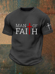 Men's Man Of Faith Cross Waffle Short Sleeve Top