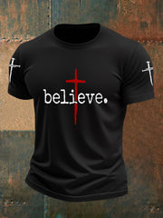 Men's Believe Cross Faith Casual Tee