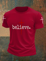 Men's Believe Cross Faith Casual Tee