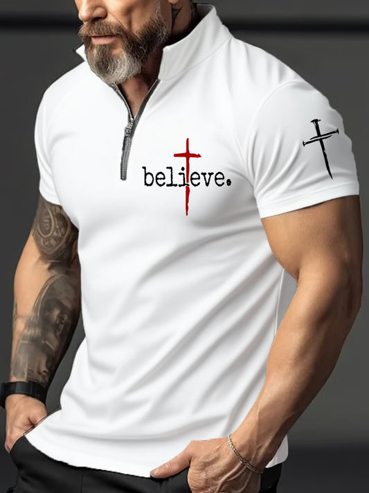 Men's Believe Cross Faith Casual Top