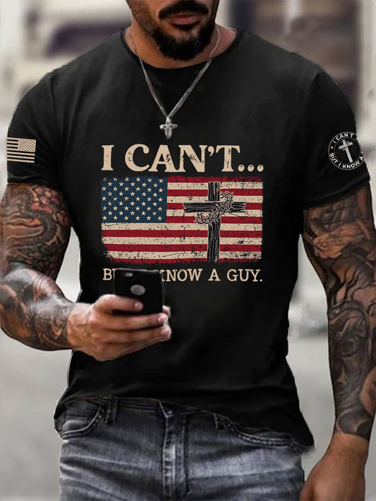 Men's I Can't But I Know A Guy Printed Casual T-Shirt