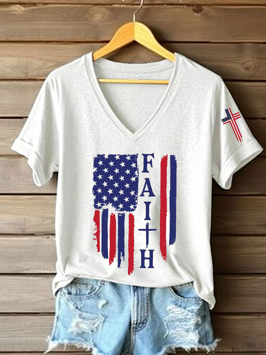 Women's Faith Flag Short Sleeve T-Shirt