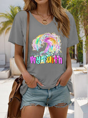 Women's Waves Won't Shake My Faith Printed Casual T-Shirt