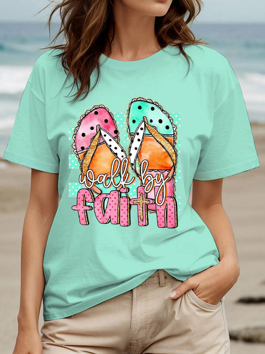 Women's Walk By Faith Printed Casual T-Shirt