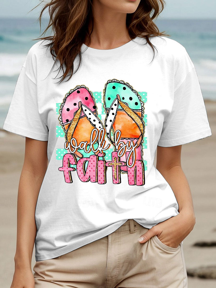 Women's Walk By Faith Printed Casual T-Shirt