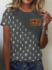 Women's Faith Hope Love Cross Short-sleeved T-shirt
