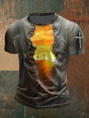 Men's Jesus Print Short Sleeves T-shirt