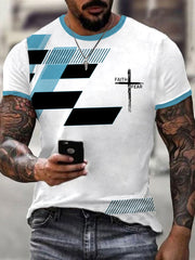 Men's Faith Over Fear Geometric Print Casual Tee