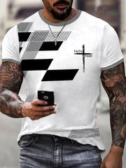 Men's Faith Over Fear Geometric Print Casual Tee