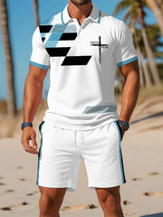 Men's Faith Over Fear Geometric Print Two-Piece Set